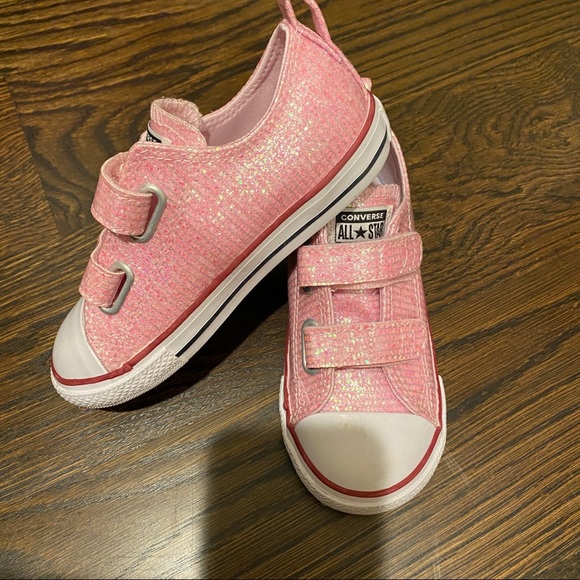 pink velcro converse